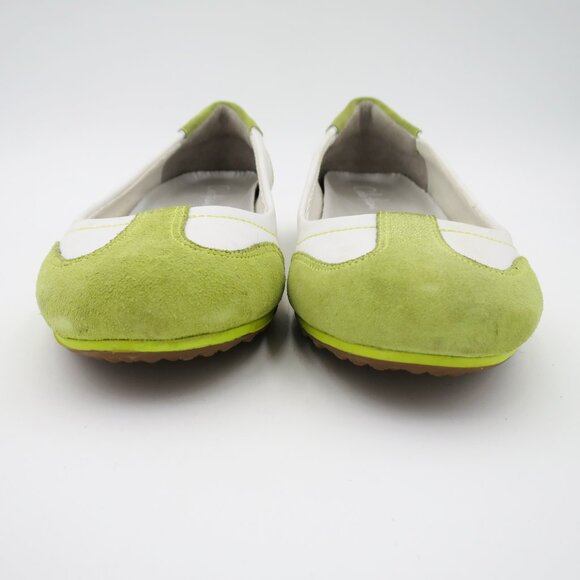Nike Air x Cole Haan Green & White Slip-On Flats 9B Suede and Leather Excellent - Picture 4 of 16